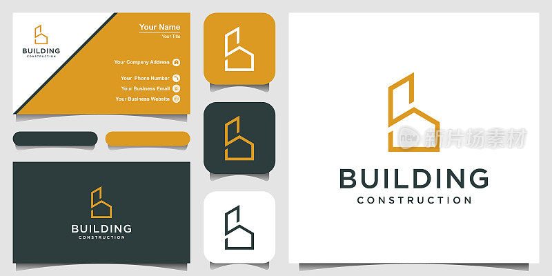 极简金字B Logo设计，融入家居建筑元素和名片